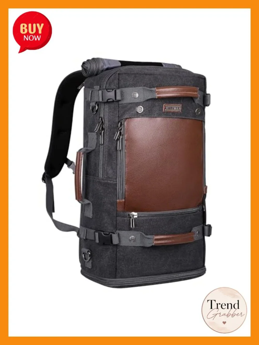 Large Canvas 3-in-1 Travel Backpack Convertible Duffel for Men, Fits 16 Inch